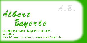 albert bayerle business card